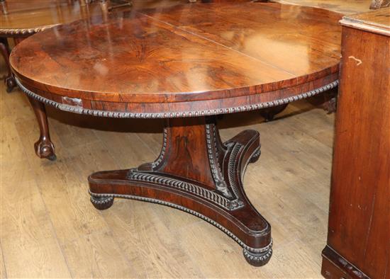 An early Victorian rosewood octagonal centre table W.106cm